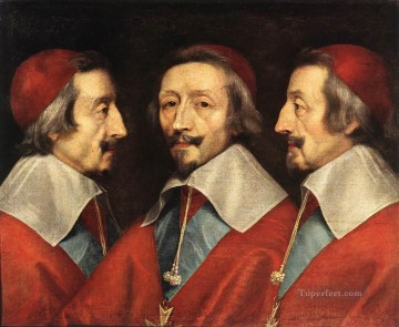 リシュリュー・フィリップ・ド・シャンパーニュの三重の肖像 Oil Paintings